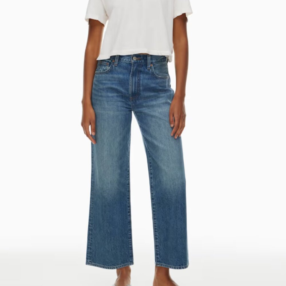 Denim Forum The Farrah Hi-Rise Wide Cropped Jean